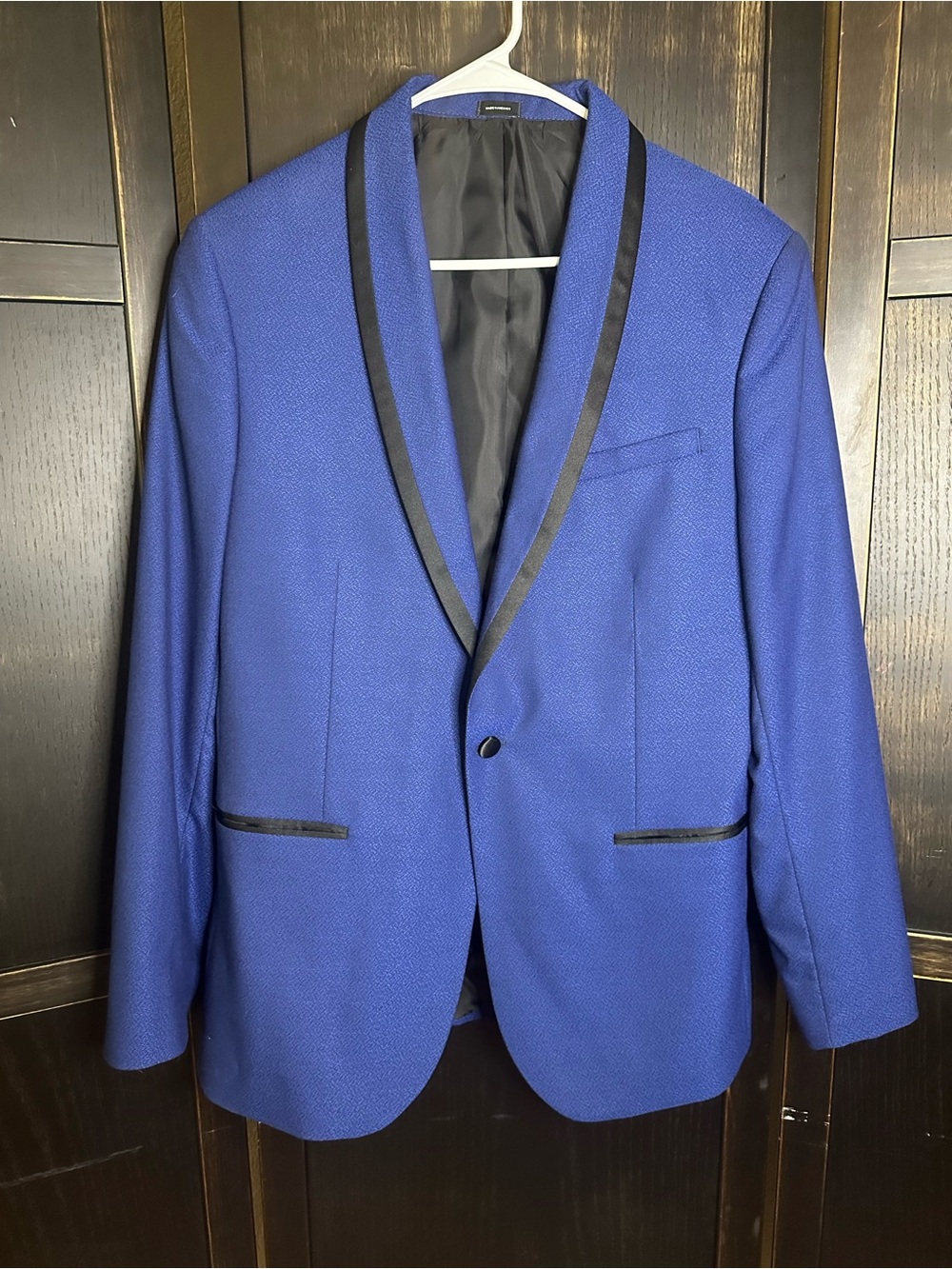 jf j.ferrar Royal Blue Tuxedo Jacket with Black Satin Trim